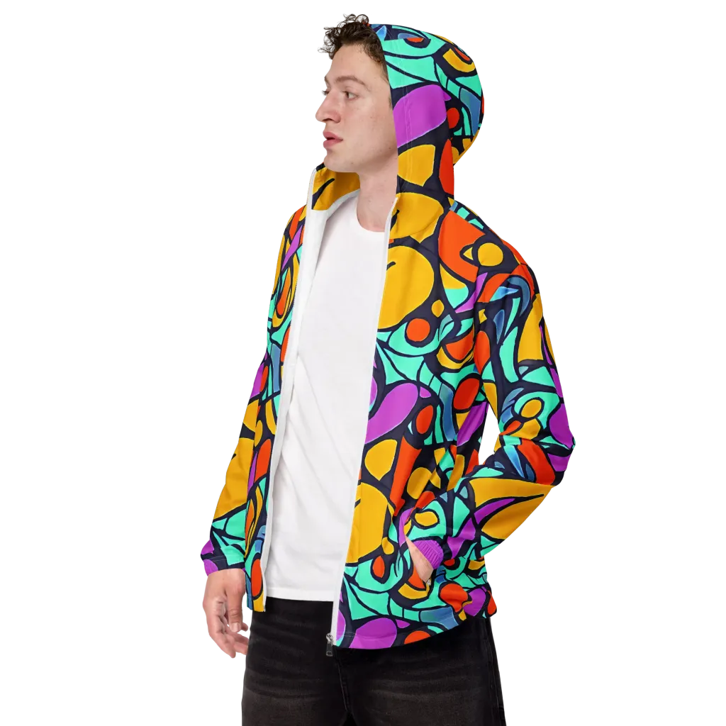 Ultraviolet Pop on Men's Windbreaker — Left Front