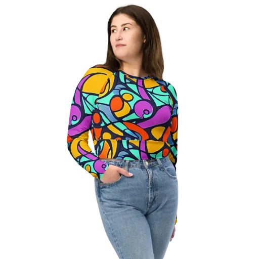 Ultraviolet Pop on a Long Sleeve Crop Top