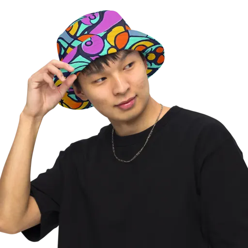 Ultraviolet Pop on a Reversible Bucket Hat