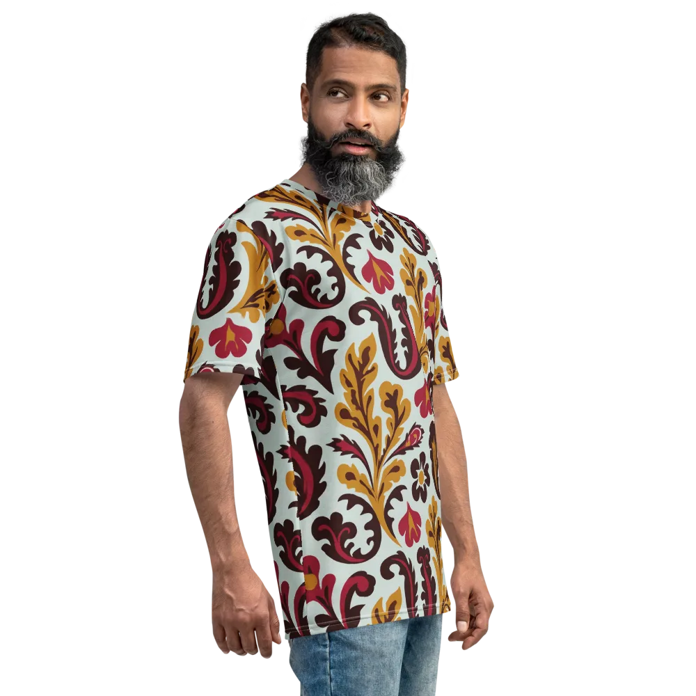 Garnet Paisley Garden on Men's Crew Neck T-Shirt — Right