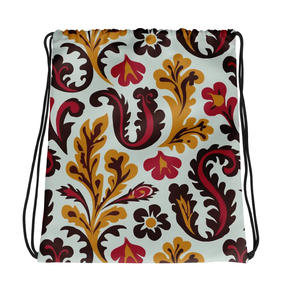 Garnet Paisley Garden on Drawstring Bag — Photo