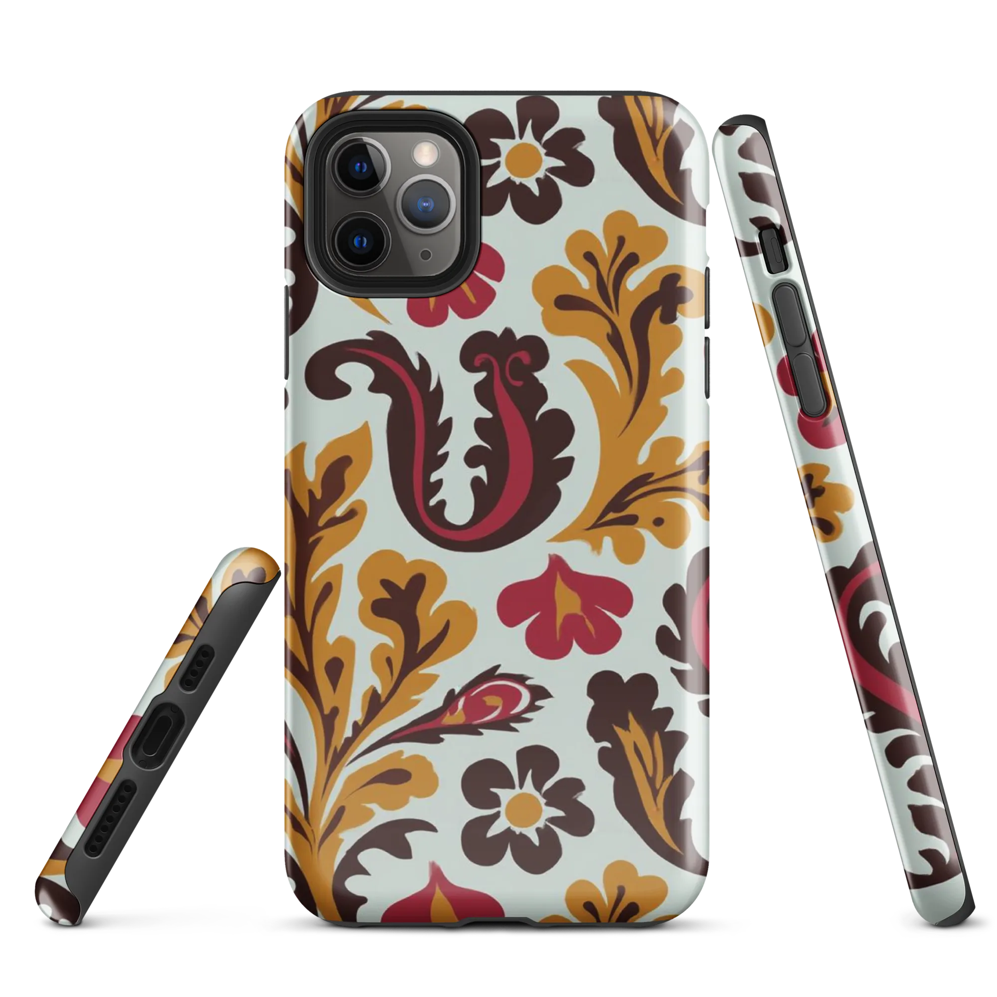 Garnet Paisley Garden on Tough Case for iPhone® — Front