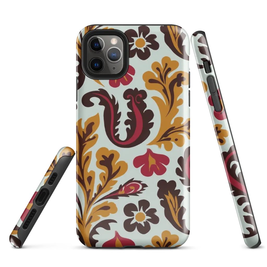 Garnet Paisley Garden on Tough Case for iPhone® — Front