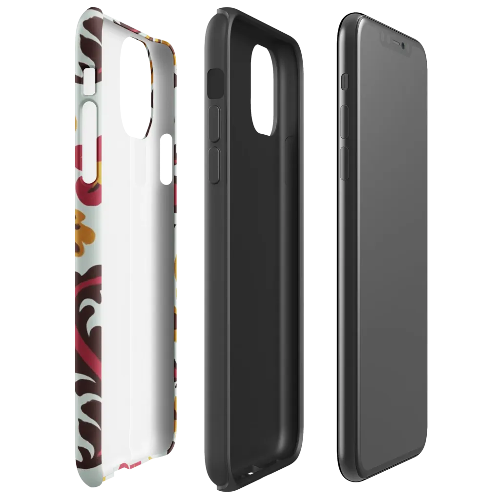 Garnet Paisley Garden on Tough Case for iPhone® — Right