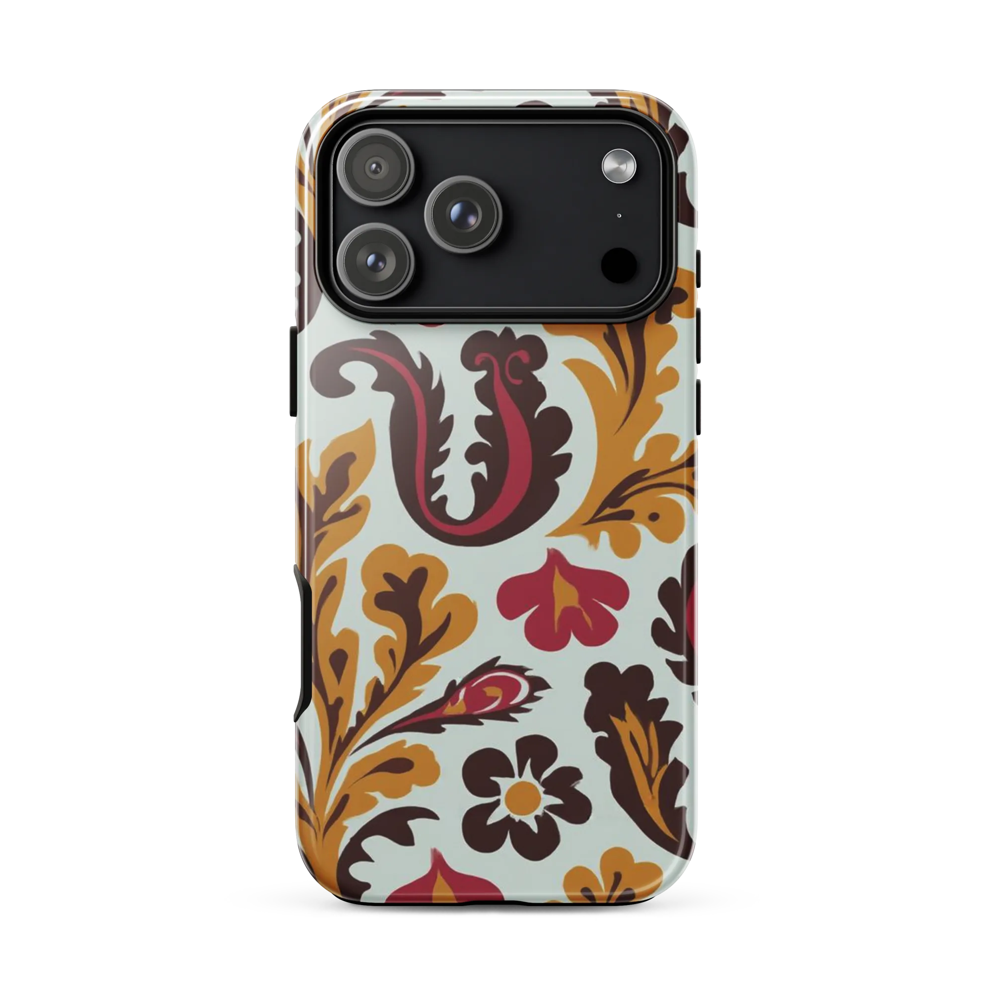 Garnet Paisley Garden on Tough Case for iPhone® — Front
