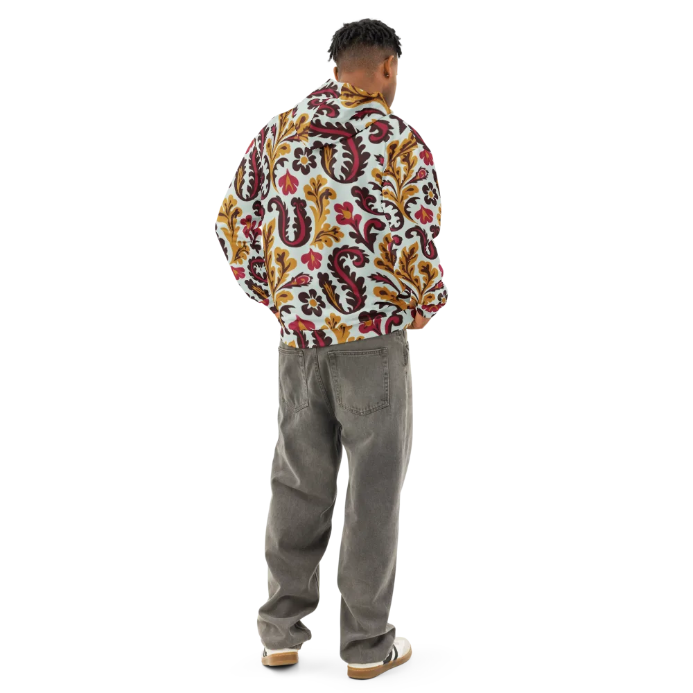Garnet Paisley Garden on Cotton Hoodie — Back