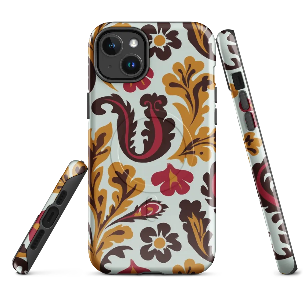 Garnet Paisley Garden on MagSafe Tough Case for iPhone® — Front