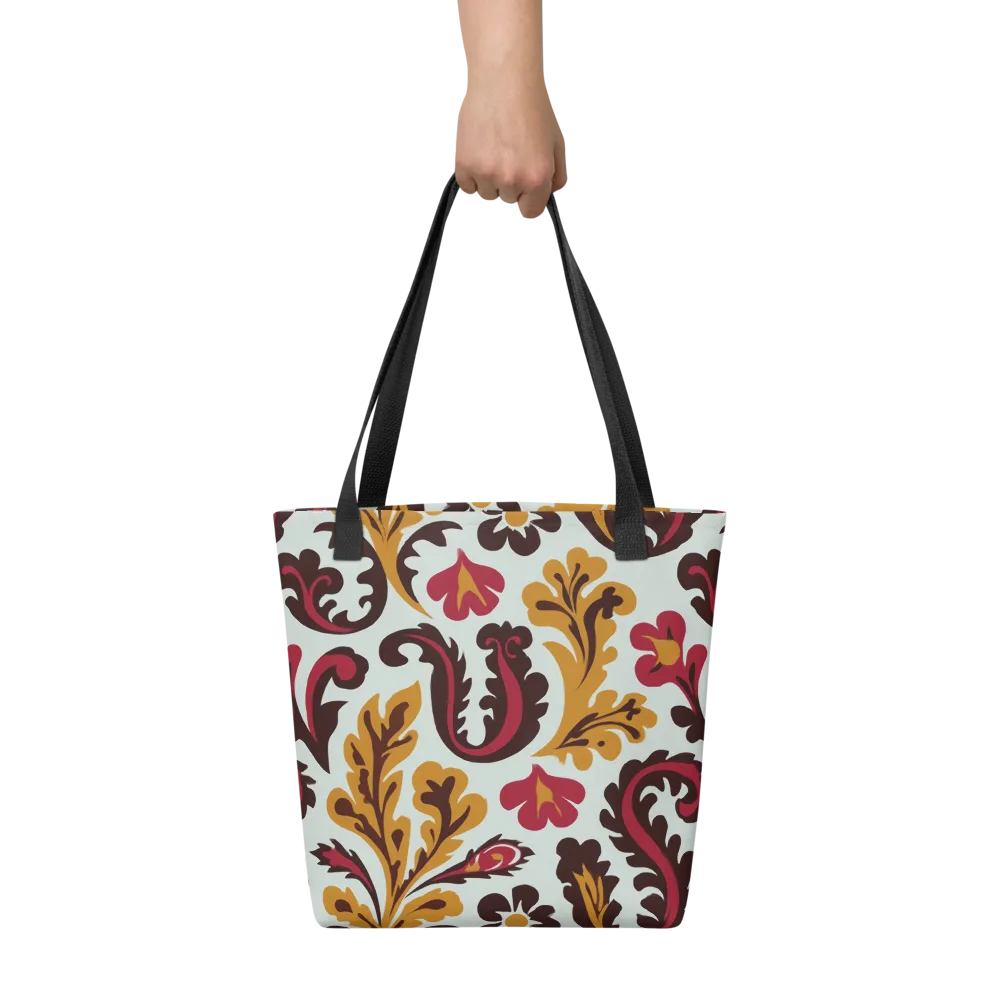 Garnet Paisley Garden on Tote Bag — Front