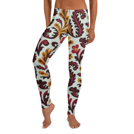 Garnet Paisley Garden on a Leggings