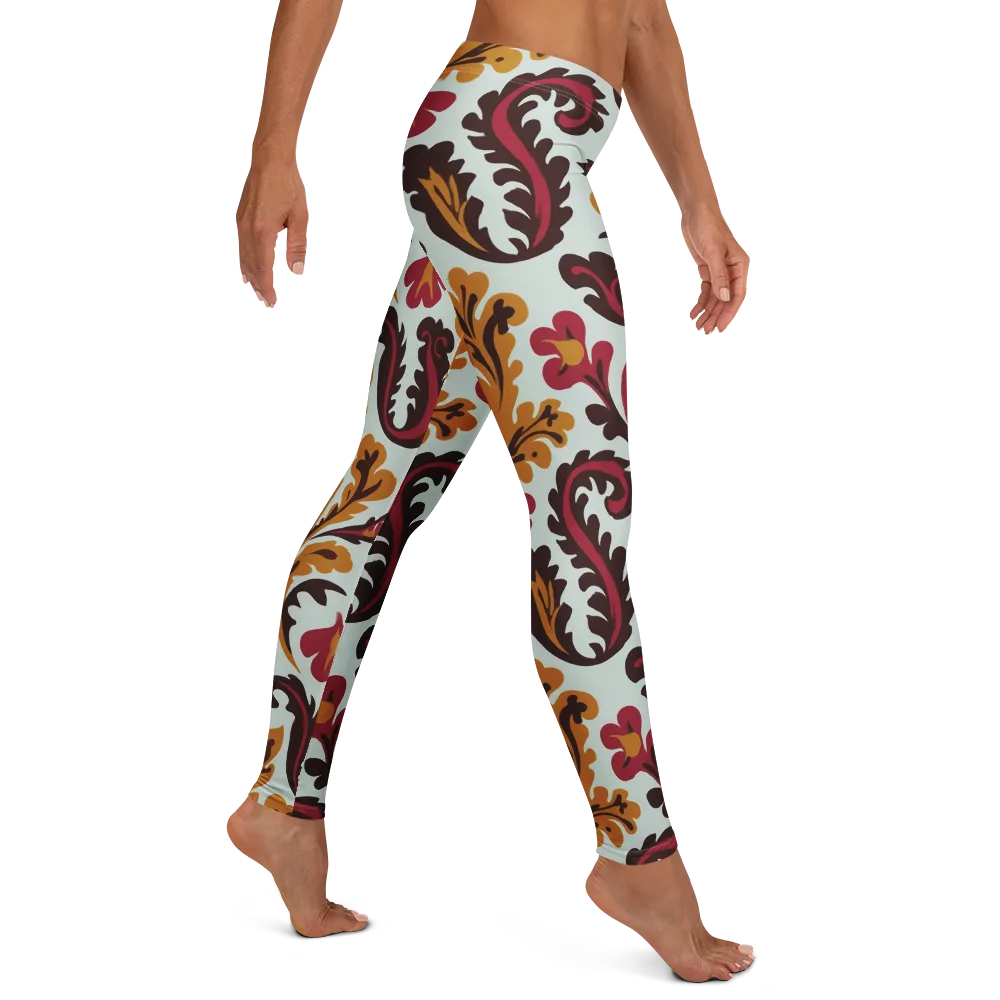 Garnet Paisley Garden on Leggings — Right