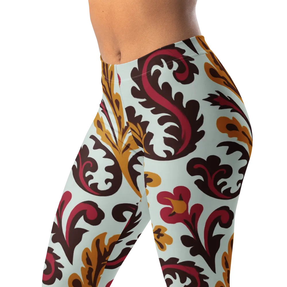 Garnet Paisley Garden on Leggings — Left Front