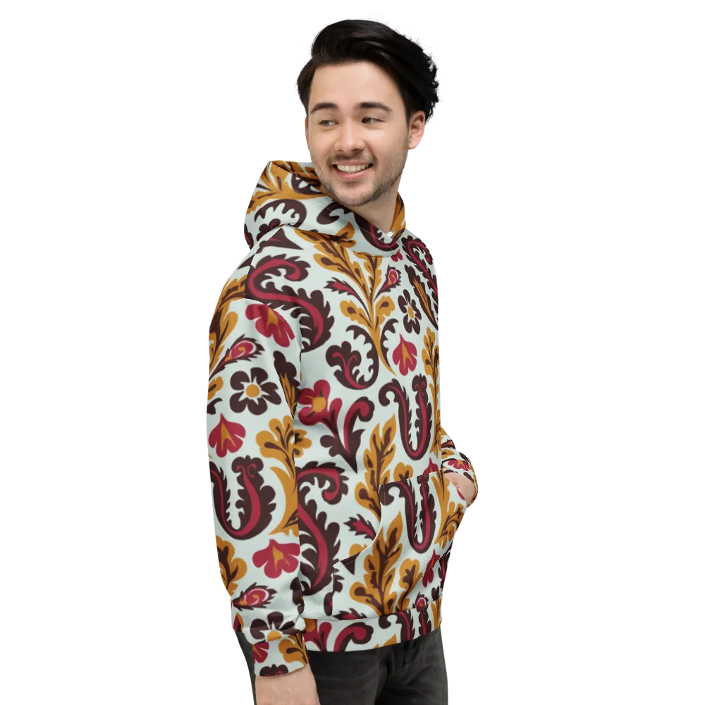 Garnet Paisley Garden on Hoodie — Right