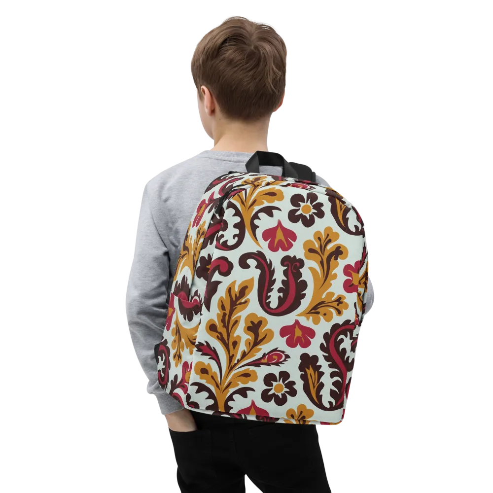 Garnet Paisley Garden on Minimalist Backpack — Zoomed-in