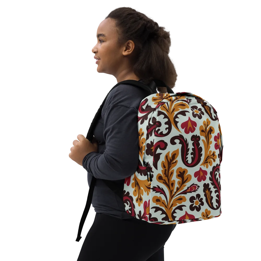 Garnet Paisley Garden on Minimalist Backpack — Right Front
