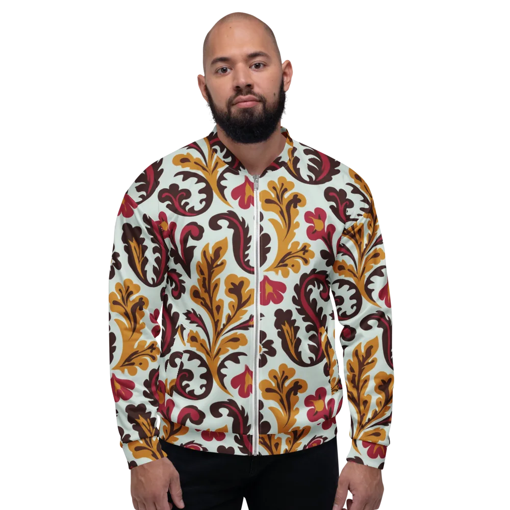 Garnet Paisley Garden on Bomber Jacket — Front
