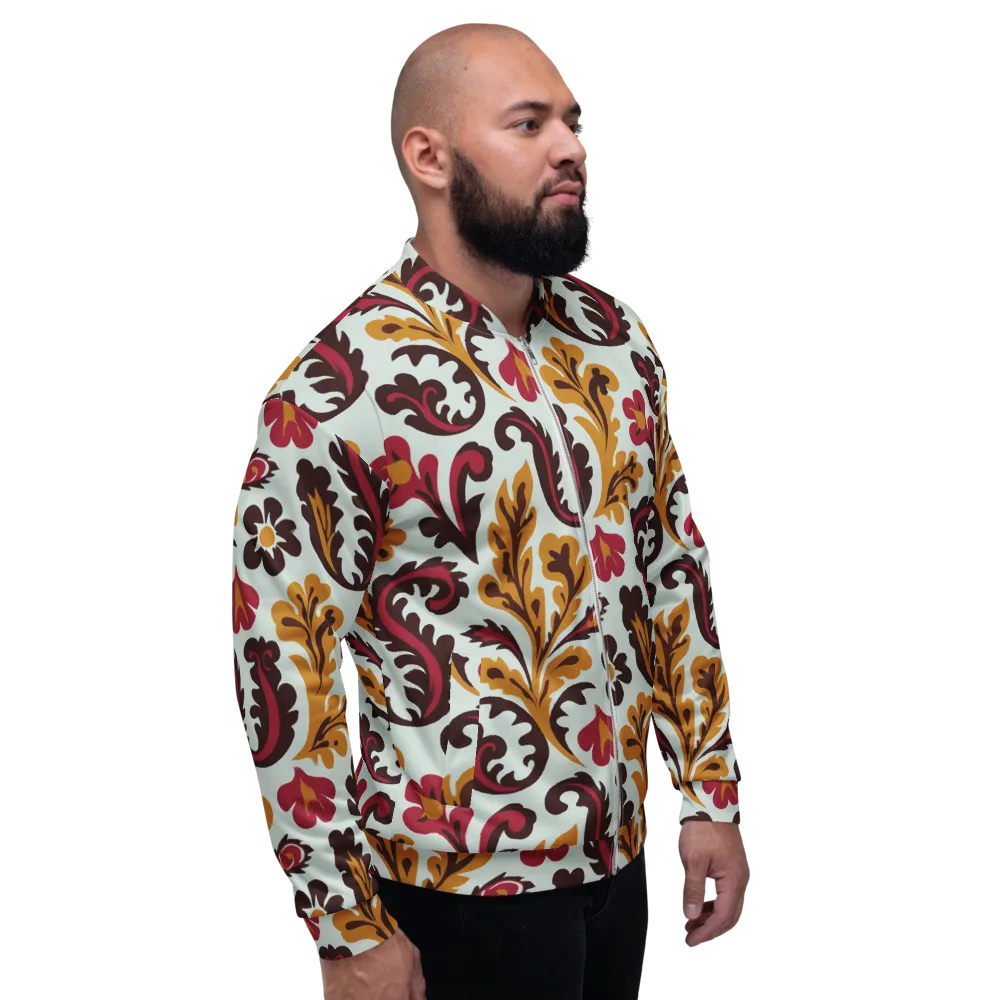 Garnet Paisley Garden on Bomber Jacket — Right