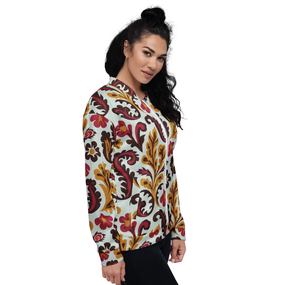 Garnet Paisley Garden on Bomber Jacket — Right