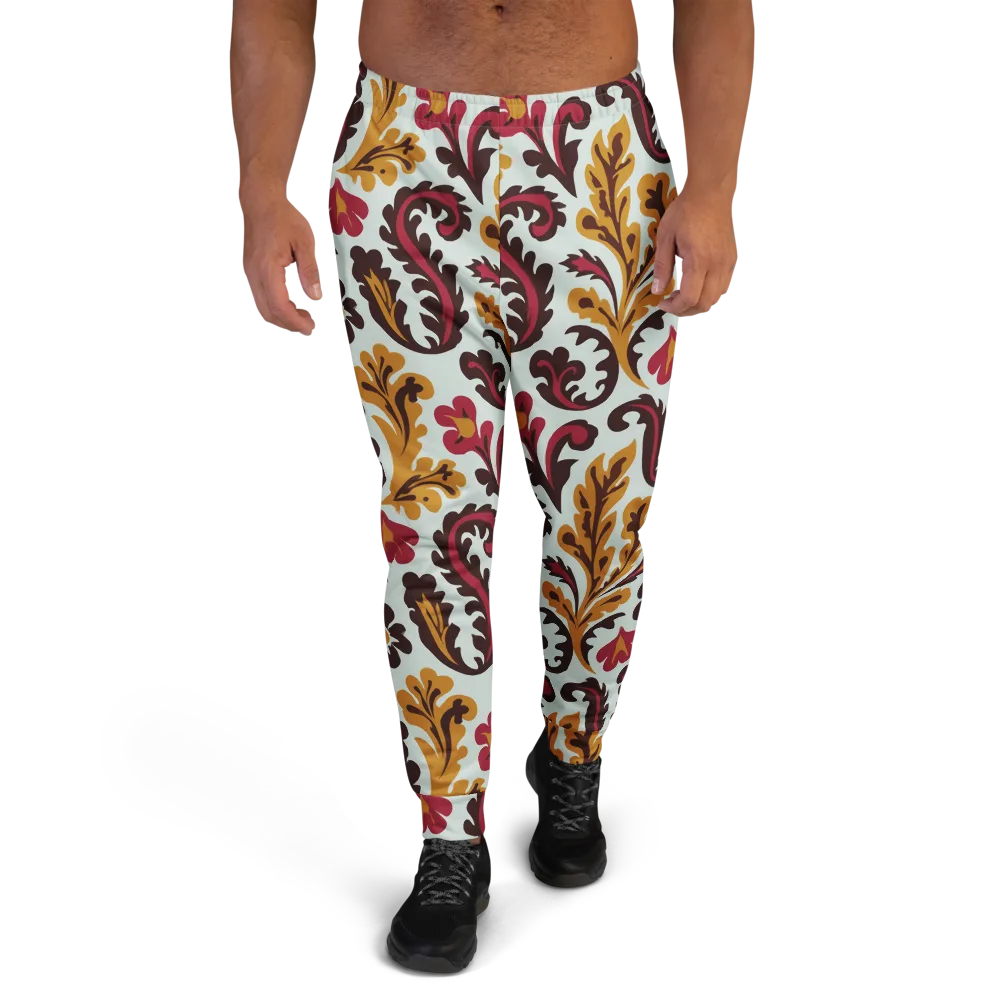 Garnet Paisley Garden on Men's Joggers — Front