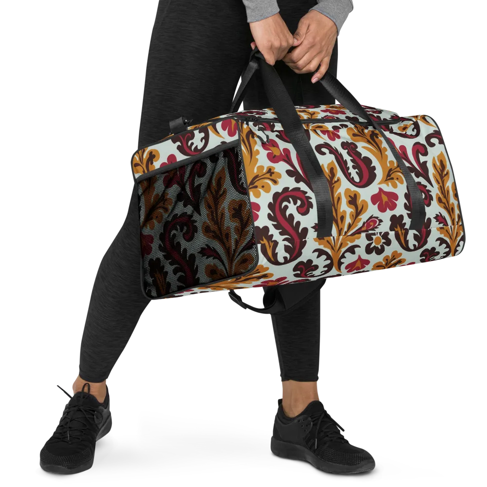 Garnet Paisley Garden on Duffle Bag — Right Front