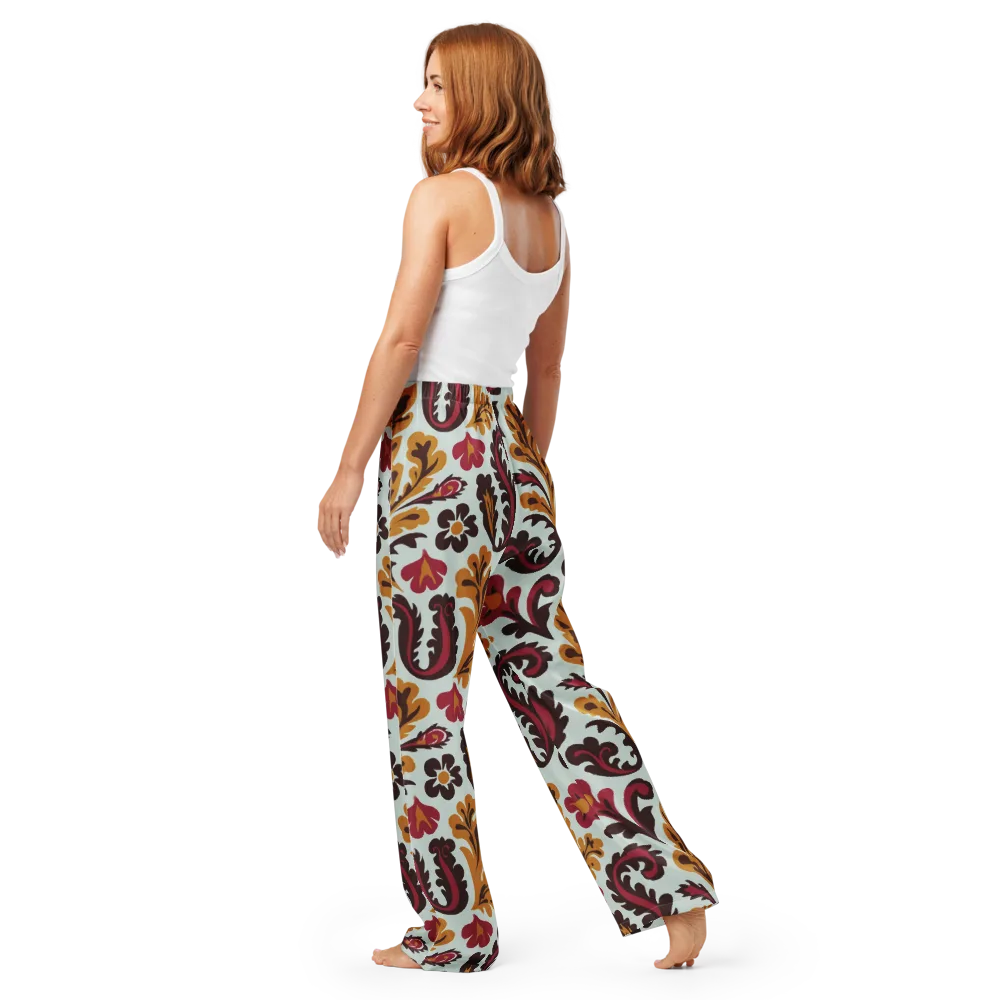 Garnet Paisley Garden on Women's Pajama Pants — Back