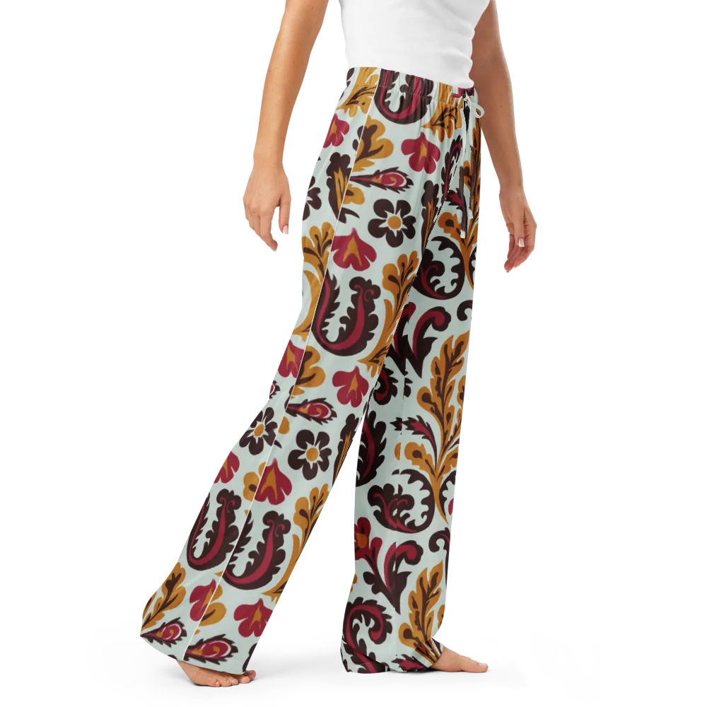 Garnet Paisley Garden on Women's Pajama Pants — Right Front
