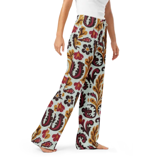 Garnet Paisley Garden on a Women's Pajama Pants
