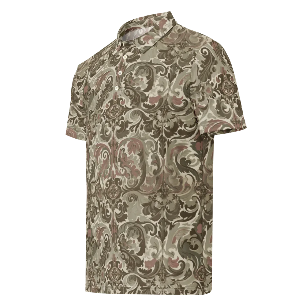 Moss Rose Revival on Men's Slim Fit Polo Shirt — Left Front