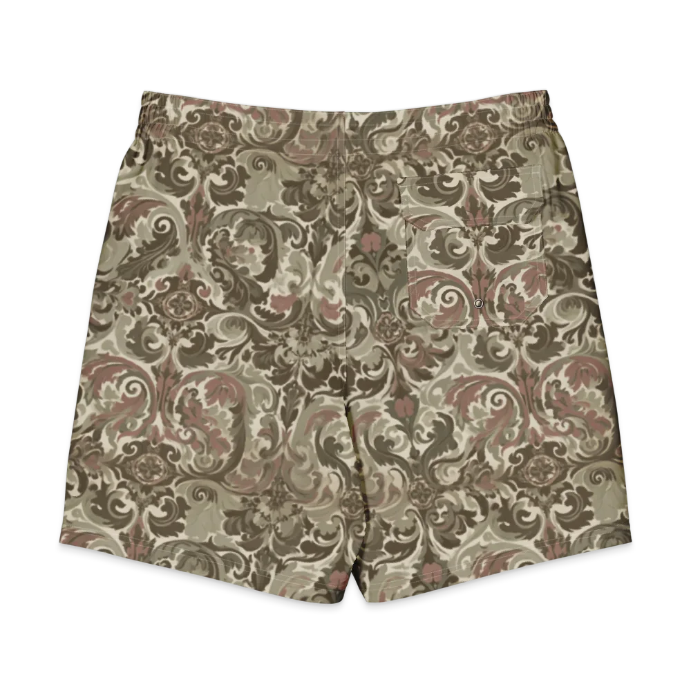 Moss Rose Revival on Men's Board Shorts — Back