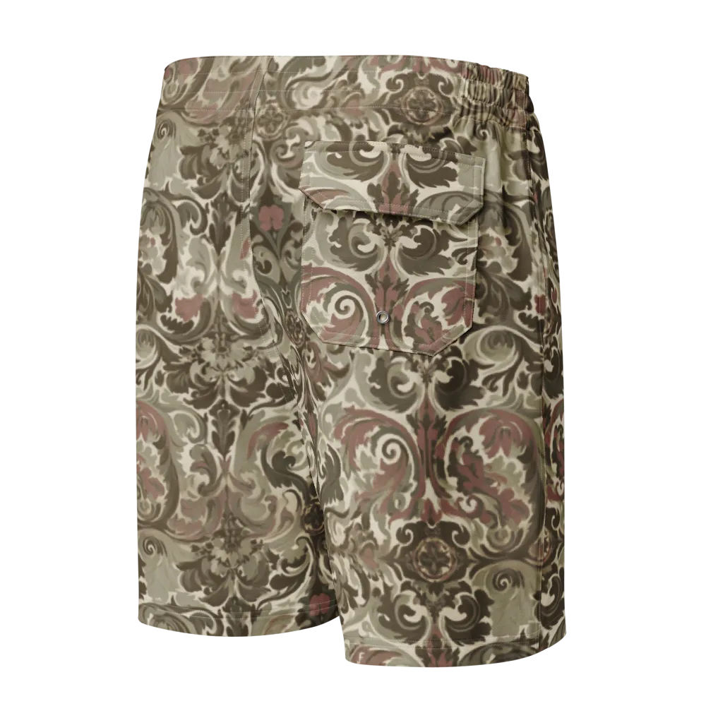 Moss Rose Revival on Men's Board Shorts — Back