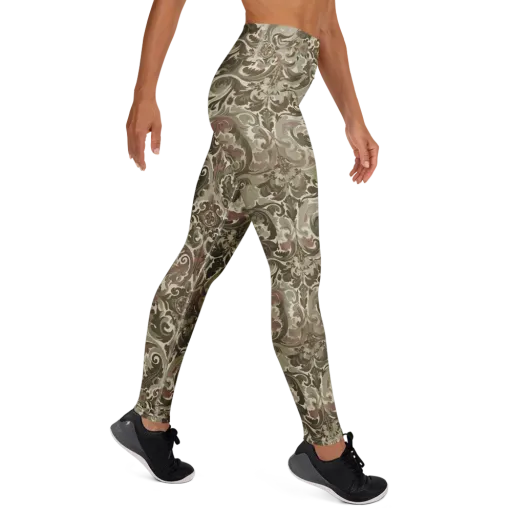 Moss Rose Revival on a Yoga Leggings