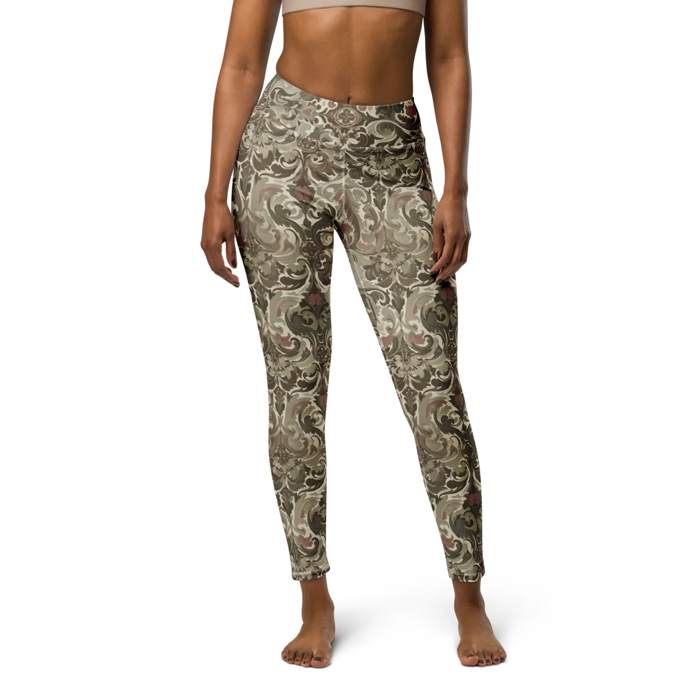 Moss Rose Revival on Yoga Leggings — Front