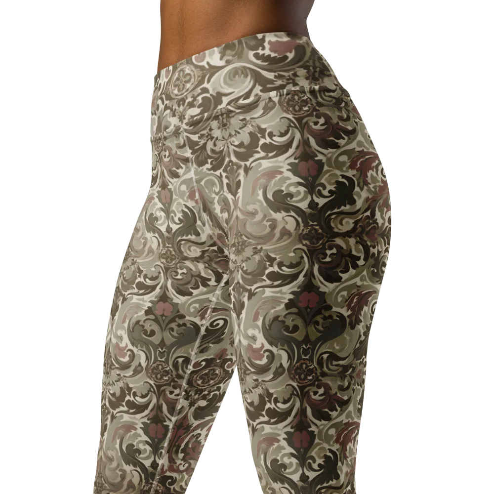 Moss Rose Revival on Yoga Leggings — Left Front