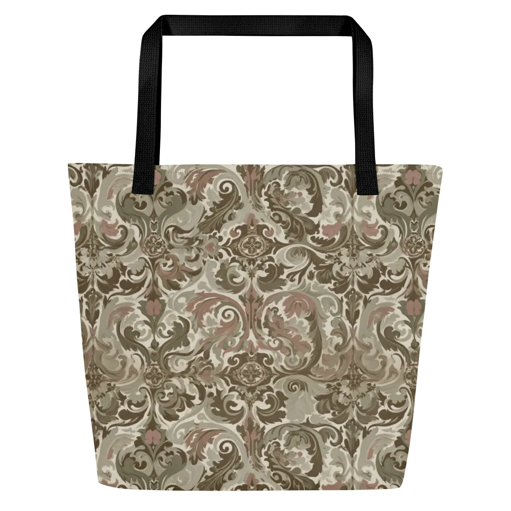 Moss Rose Revival on Large Tote Bag W/ Pocket — Front