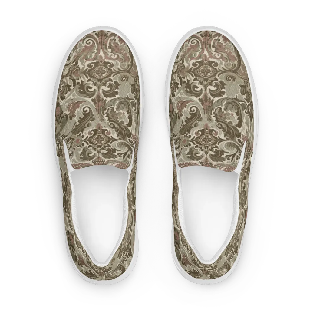 Moss Rose Revival on Women's Slip-On Canvas Shoes — Front