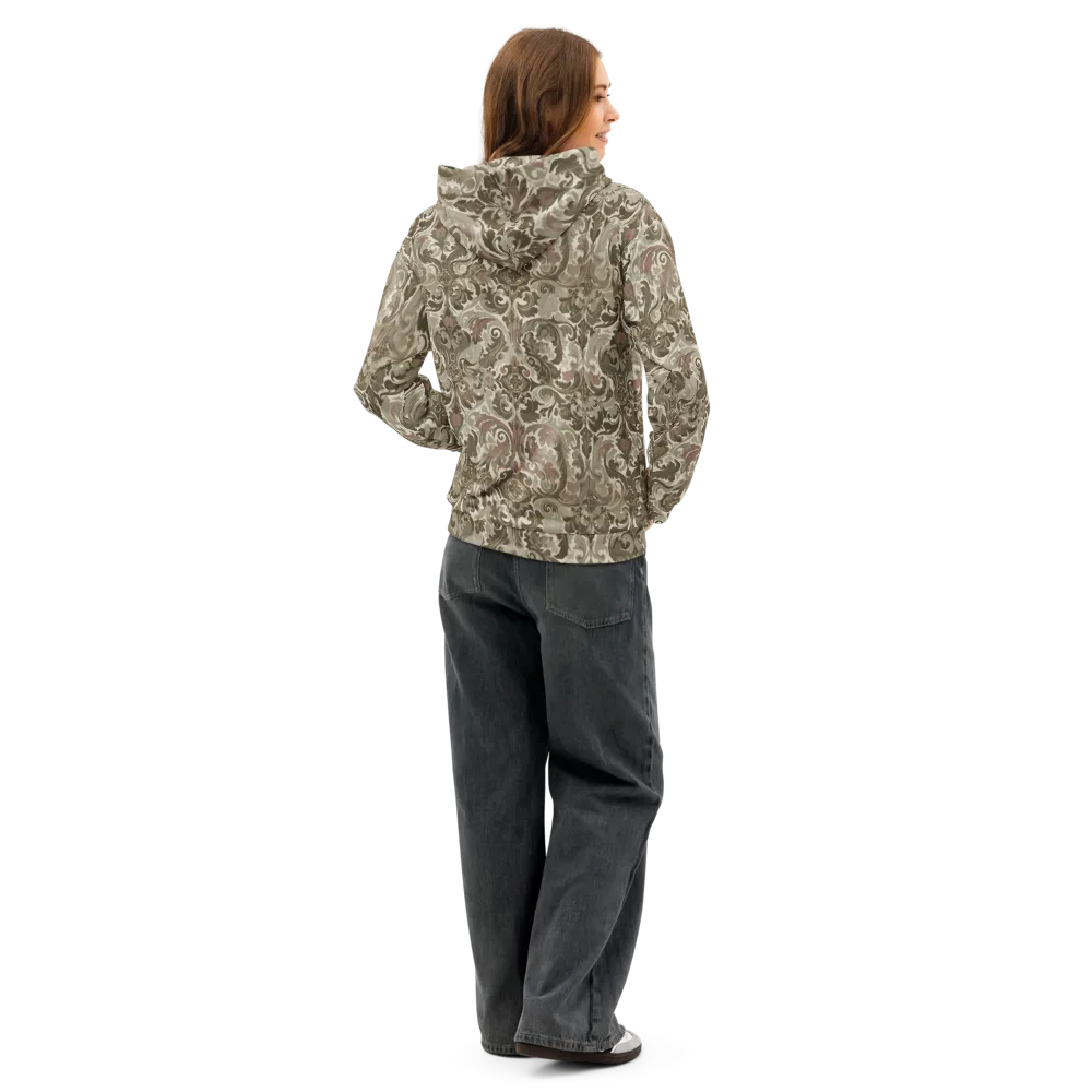 Moss Rose Revival on Cotton Hoodie — Back