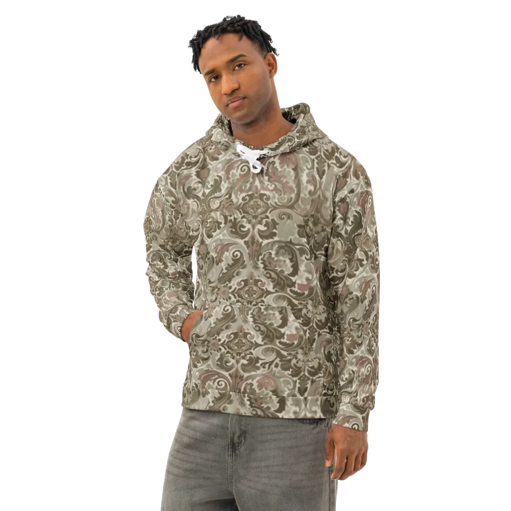 Moss Rose Revival on Cotton Hoodie — Left Front
