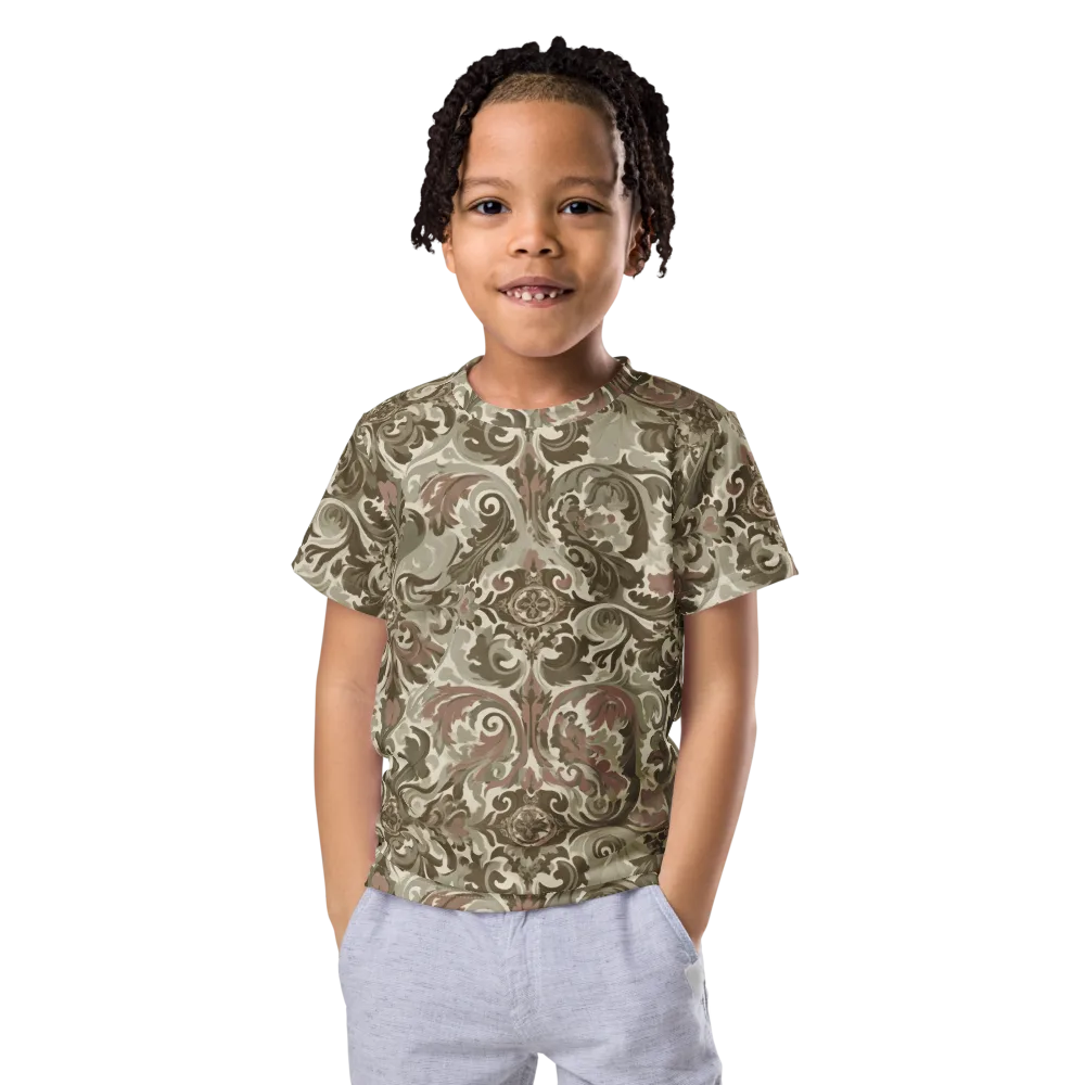 Moss Rose Revival on Kids Crew Neck T-Shirt — Front