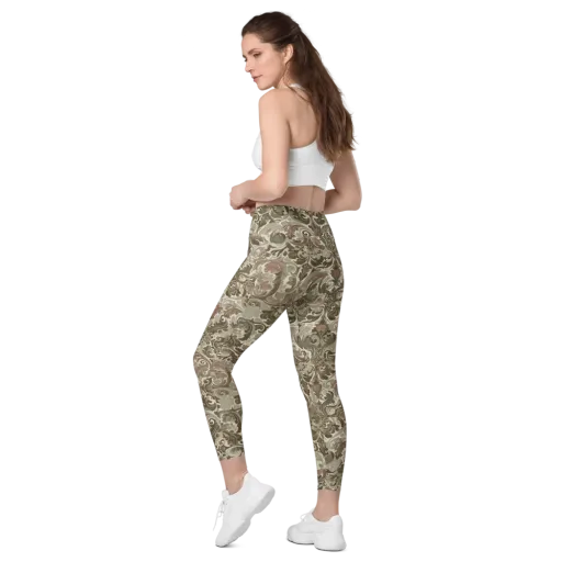 Moss Rose Revival on a Leggings with Pockets