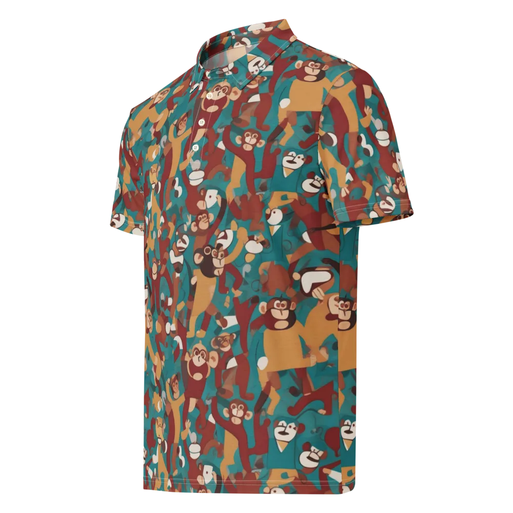 Monkey Mayhem on Men's Slim Fit Polo Shirt — Left Front