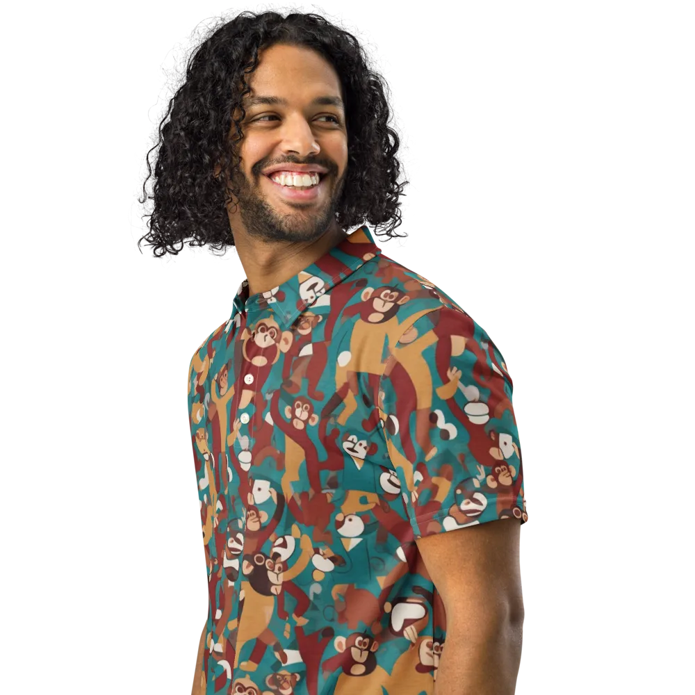 Monkey Mayhem on Men's Slim Fit Polo Shirt — Left Front