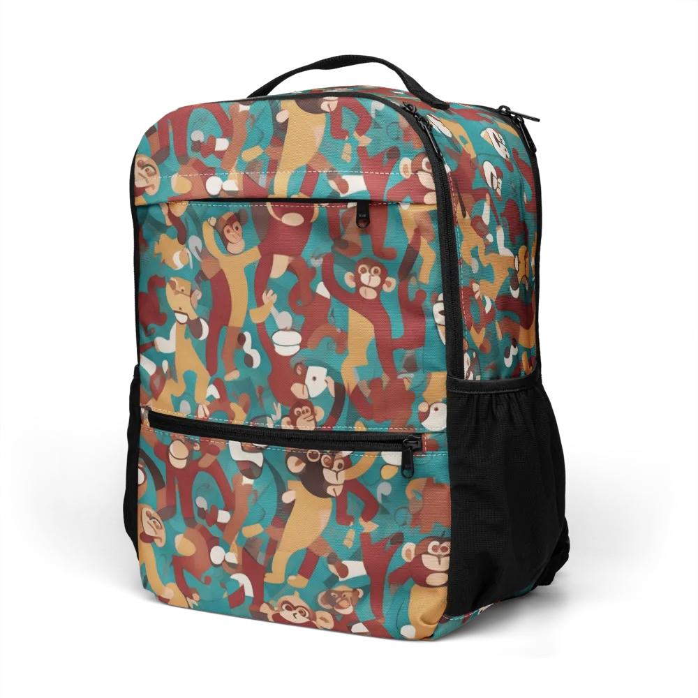 Monkey Mayhem on Utility Backpack — Left Front