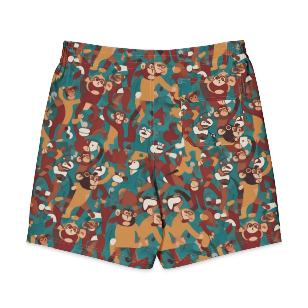 Monkey Mayhem on Men's Board Shorts — Back