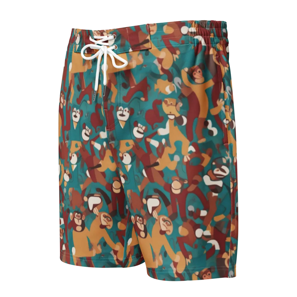 Monkey Mayhem on Men's Board Shorts — Front