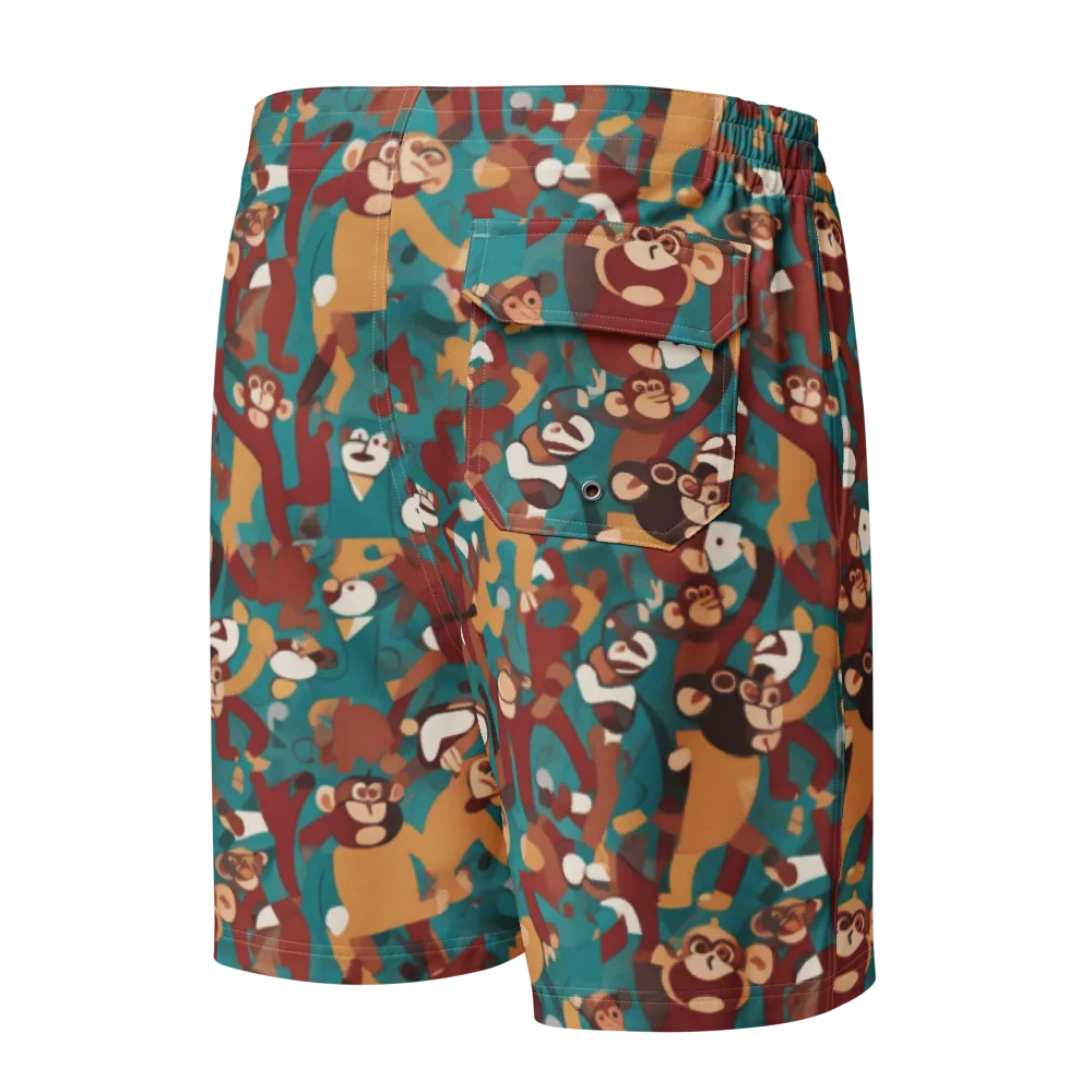 Monkey Mayhem on Men's Board Shorts — Back