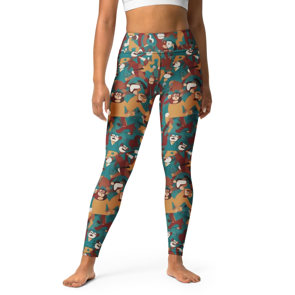 Monkey Mayhem on Yoga Leggings — Front