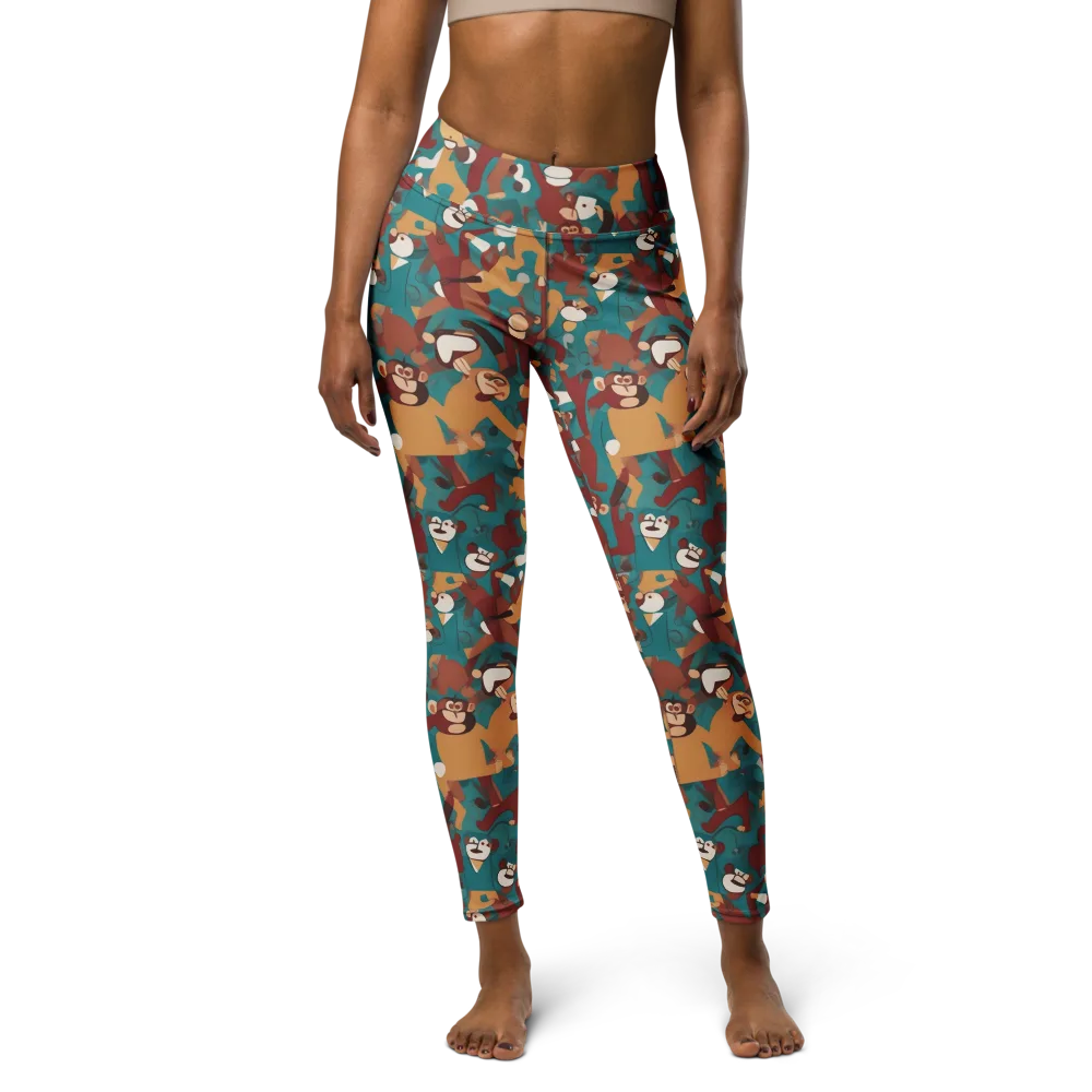Monkey Mayhem on Yoga Leggings — Front