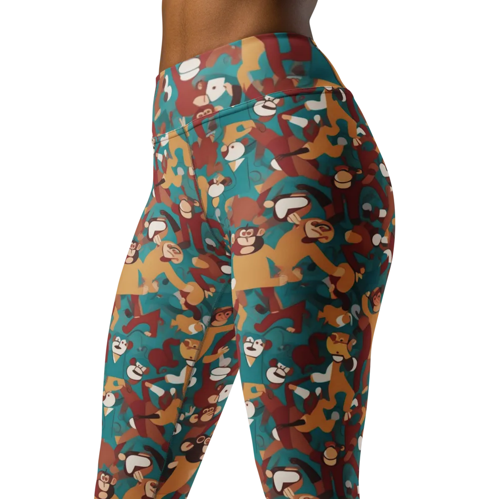 Monkey Mayhem on Yoga Leggings — Left Front