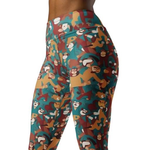 Monkey Mayhem on a Yoga Leggings