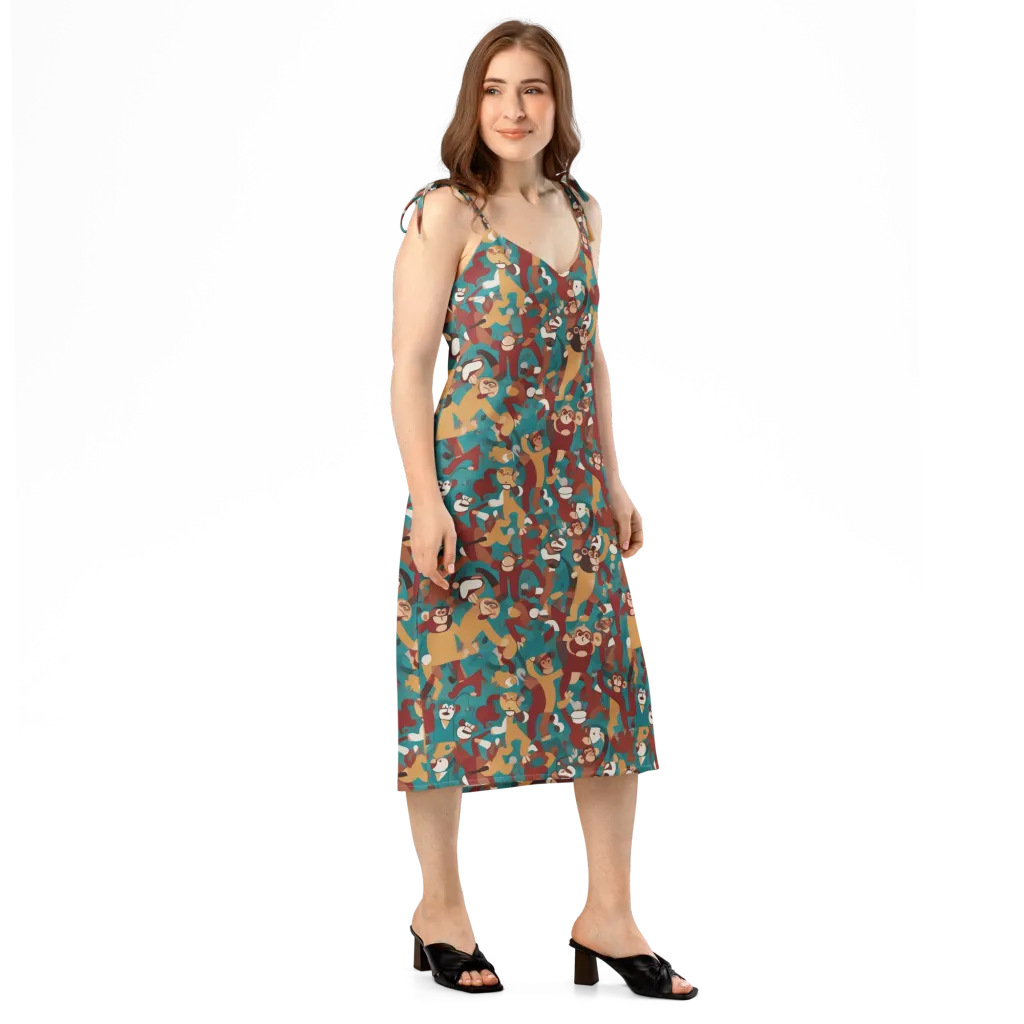 Monkey Mayhem on Slip Dress — Right Front
