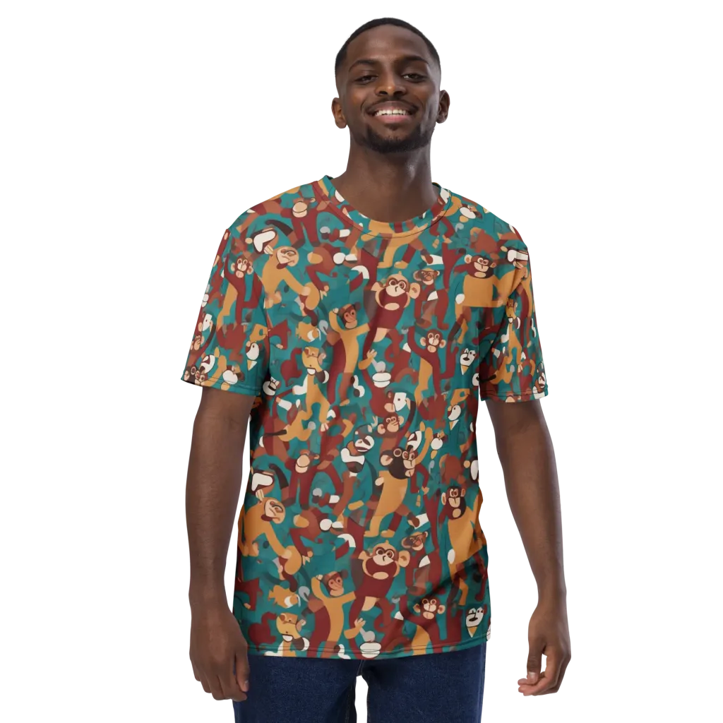 Monkey Mayhem on Men's Crew Neck T-Shirt — Front